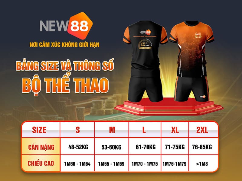 NEW88 VIP - Nhận Quà Tri Ân Nhân Ngày Sinh Nhật 21 Bộ thể thao độc quyền của riêng thương hiệu, mang đến sự thoải mái tối đa khi vận động